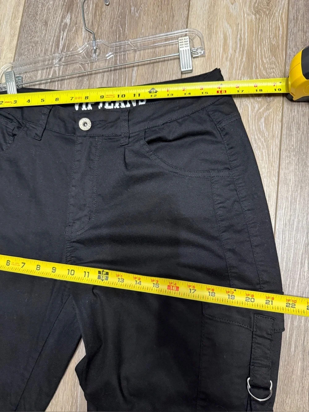 VIP Black Cargo Pants with D-Ring Utility Details